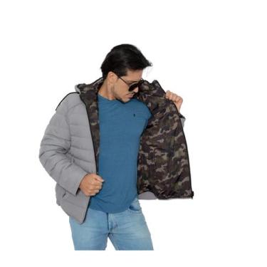 Imagem de Jaqueta Dupla Face 2 Em 1 Masculina Bobojaco Camuflada Capuz - AR7 Mod