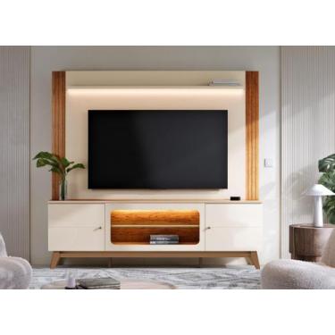 Imagem de Home Sala Estar Living Maceió 2 metros LED e Nicho com Vidro - Mega Fa