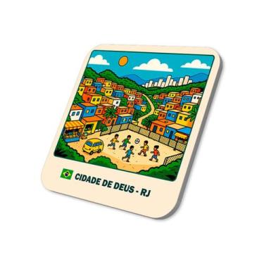 Imagem de Imã de Geladeira Turismo Cidade de Deus Rio de Janeiro 5x5cm - M-Plann