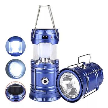 Imagem de Lampião e Lanterna Led Recarregável Retro Solar Camping Pesca Acampame
