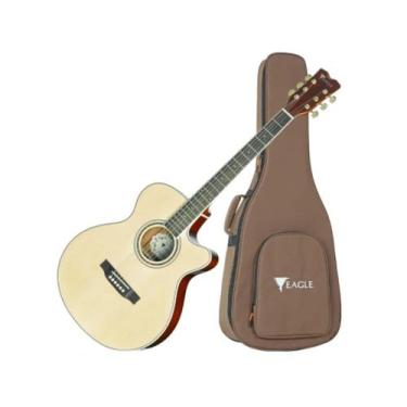 Imagem de Violao eagle aço eletrico ch 70 natural - mini jumbo c/bag