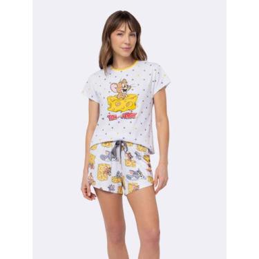 Imagem de Pijama Manga Curta Jerry Queijo Divertido - Warner Bros., Branco, P, F