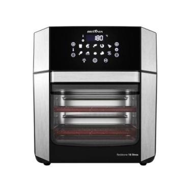 Imagem de Air Fryer Oven Britânia 16L 4 em 1 Porta Removível 127V, Preto e Prata
