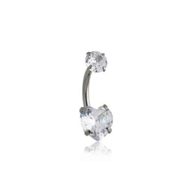 Imagem de Piercing Umbigo Coração Com Zircônia Titânio G23 Ouro PVD CorDourado -