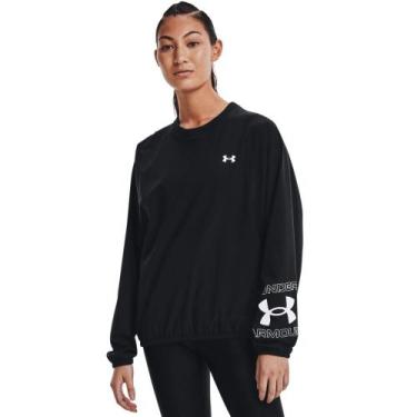 Imagem de Blusa de Treino Feminina Under Armour Woven Graphic Crew, Preto, M