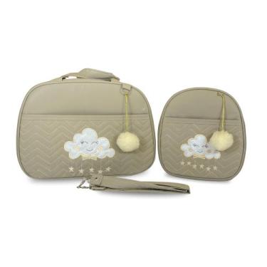 Imagem de Kit Bolsa Maternidade 2 Peças Grande Impermeável + Mochila + Trocador 
