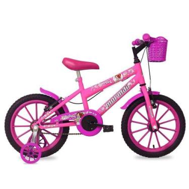Imagem de Bicicleta Infantil Sweet Girl Aro 16 V-Brake com Cesta Rosa Chicle Mor