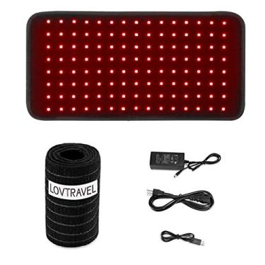 Imagem de LOVTRAVEL Nova luz vermelha de LED de 660 nm e dispositivos de terapia de luz infravermelha de 850 nm, almofadas grandes para usar para dor