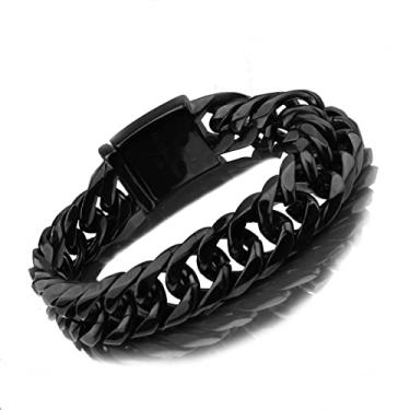 Imagem de suhang Pulseira De 7"-11" Para Homens Elos De Aço Inoxidável Masculinos Meninos Pulseiras Correntes Jóias 16Mm