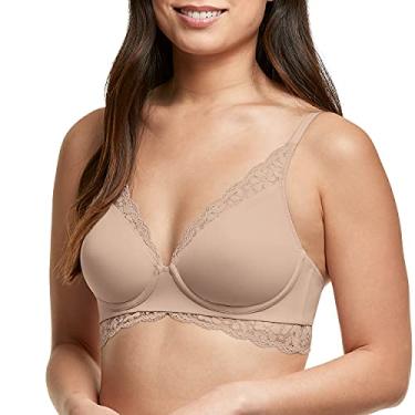 Imagem de Maidenform Sutiã de renda Pure Comfort, nosso melhor sutiã longo para mulheres, sutiã conversível sem fio, Blush noturno, 40B