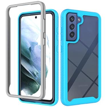Imagem de Capa de telefone em acrílico transparente para Samsung Galaxy S21 FE S 21 S22 Ultra 5G S20 Plus S21 Capas protetoras anti-riscos, azul celeste, para Galaxy S22 Ultra