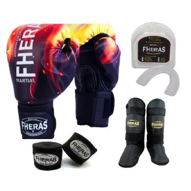 Imagem de Kit Boxe Muay Thai Fheras Top Fogo (03000275)