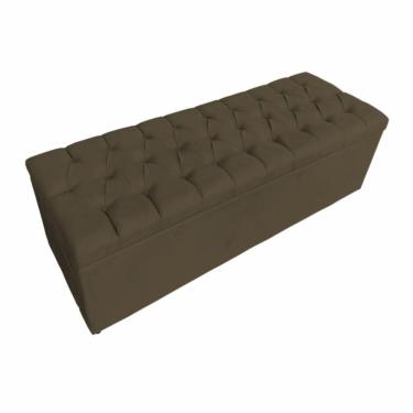 Imagem de Calçadeira Baú Paris Slim Solteiro 90 cm Suede Marrom