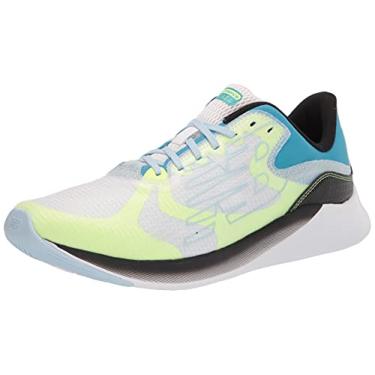 Imagem de New Balance Dynasoft Breaza V1 Tênis de corrida masculino, Branco/Céu virtual/Brilho de limão descolorido, 8