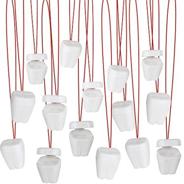 Imagem de ArtCreativity Colares protetores de dentes, conjunto de 144, recipientes brancos para dentes, suportes de dentes para meninos e meninas, brindes de consultório dentista para crianças, suprimentos de