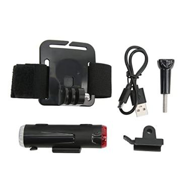 Imagem de Faróis de bicicleta, luzes de capacete Suporte de carregamento USB de aviso multifuncional, para camping, caminhadas, ciclismo