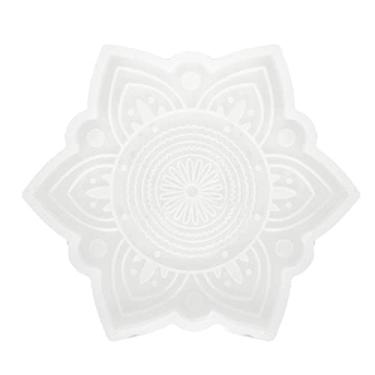 Imagem de porta-copos mandala | resina flor para porta-copos chá/café - porta-copos para decoração casa, resina silicone, 2 formas Kot-au