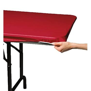 Imagem de Creative Converting Toalha de mesa Stay Put vermelha, simples, multicolorida