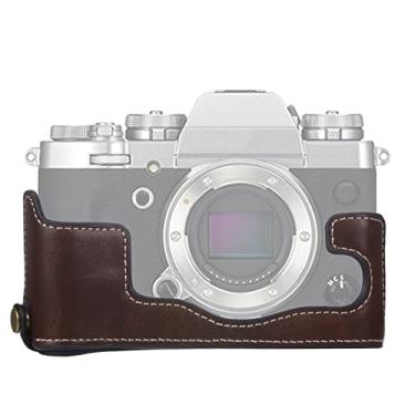 Imagem de Yunchao Acessórios para câmeras Câmera de couro PU de 1/4 de polegada PU Câmera de meia base para fujifilm x-t3/x-t2 Sacos de câmera