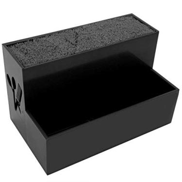 Imagem de Suporte de tesouras de salão de beleza, suporte de tesoura, suporte de tesoura de barbeiro, tesoura de cabelo, caixa de armazenamento grande, acessórios organizadores de mesa para cabeleireiro, escritório, casa ou uso individual (preto)