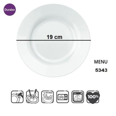 Imagem de Jogo de Pratos De Sobremesa Branco Kit Com 12 unidades De Vidro Duralex Opaline