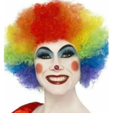 Imagem de Peruca De Palhaco Colorida Circo Engraçado Cosplay Encaracolado