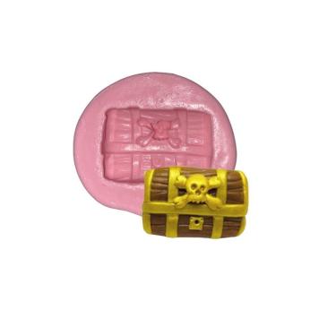 Imagem de Molde De Silicone Mini Baú Do Pirata Caveira
