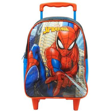 Imagem de Mochila Mochilete Escolar Spiderman Homem Aranha Rodinhas Infantil Tam