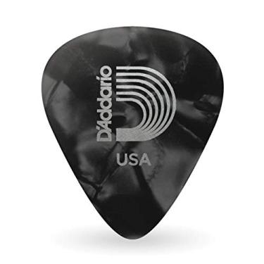 Imagem de Palhetas de guitarra D'Addario Black Pearl Celluloide, pacote com 25, extrapesadas
