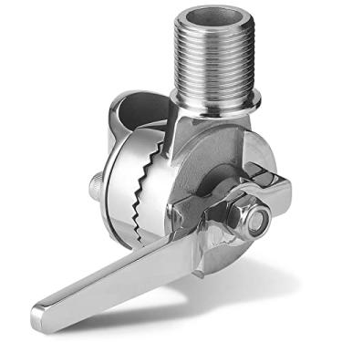 Imagem de Suportes de antena VHF marinhos, base de antena ajustável de montagem em trilho, montagem catraca, para trilho de 22 a 25 mm, aço inoxidável 316, com chave de montagem
