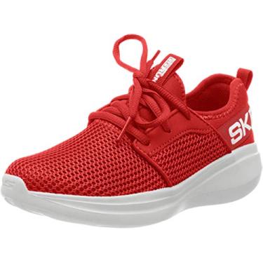 Imagem de Skechers Men's GO Run Fast Valor Trainers, Red Red Textile Red Synthetic White Trim Red, 6.5
