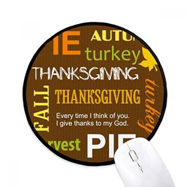 Imagem de DIYthinker Tapete de mouse padrão torta outono dia de ação de graças tapete redondo para computador