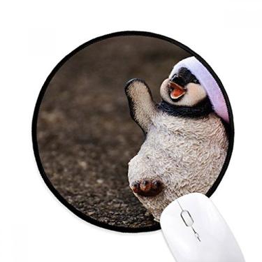 Imagem de DIYthinker Boné pinguim mas antártico natureza mouse pad desktop escritório tapete redondo para computador