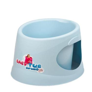 Banheira Ofurô Dobrável Flexi Grande Bebê Infantil 80L Azul - Baby