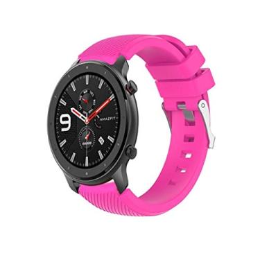 Imagem de Pulseiras NSmart compatíveis com Amazfit GTR 47MM / GTR 2 / GTR 2e / GTR 3 / GTR 4 (Rosa Pink Rajada)