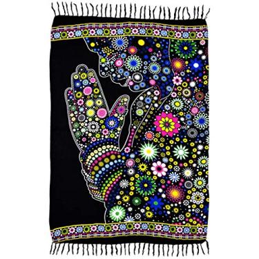 Imagem de Canga de Praia Indiana Buda Pray (Preto)