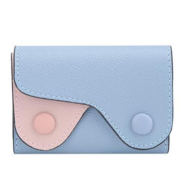 Imagem de Carteira com clipe de dinheiro, carteira minimalista simples e elegante para carteiras de moedas, bolsas de festa para carteiras com clipes de cartão (azul claro)