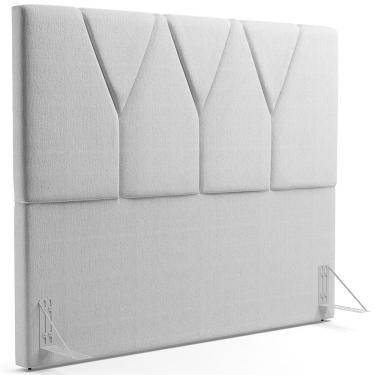 Imagem de Cabeceira Cama Box Casal Queen 160 cm Aurora W01 Linho Cinza - Lyam Decor
