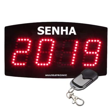 Imagem de Painel de Senha Atendimento Multeletronic Controle Vermelho