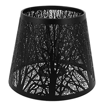 Imagem de Uonlytech Abajur Sombra de Sombra de Árvore, E27 Clip On Table Abajur de Metal Oco Acessórios para Luminária de Piso Abajur de Mesa, 19 x 19 cm, Preto
