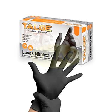Imagem de Luva Nitrílica Preta Cabeleireiro Churrasqueiro Barbeiro Esteticista Profissional Com 100un - Tamanho G