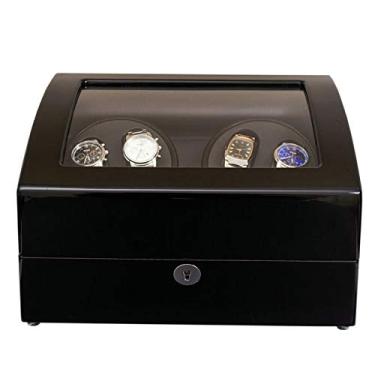 Imagem de Caixa mais recente do enrolador de relógio, com 5 modos de rotação, motor japonês mudo, caixa de exibição de caixa de armazenamento de rotação de relógios duplos para relógios mecânicos automáticos