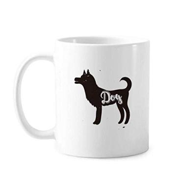 Imagem de Caneca de animal preta e branca de cerâmica para café xícara de porcelana de cerâmica para cães