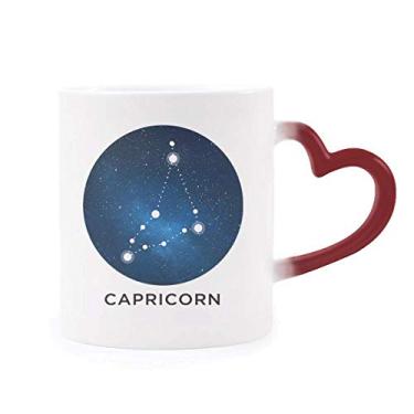 Imagem de Capricórnio Constelação signo do zodíaco Caneca sensível ao calor Caneca vermelha que muda de cor
