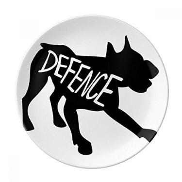 Imagem de Prato de porcelana decorativa com desenho de animal de burro preto e salvador de porcelana