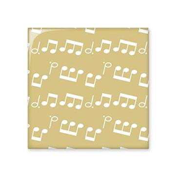 Imagem de Notas musicais brancas com azulejo de cerâmica amarelo claro brilhante para banheiro cozinha parede