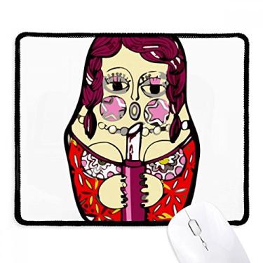 Imagem de Russia Russa Bonecas Russas Mousepad Feminino Borda Costurada Tapete Borracha Gaming Pad