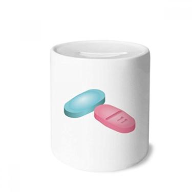 Imagem de DIYthinker Caixa de moedas de cerâmica com estampa de comprimidos, caixa de dinheiro para presente de cofrinho