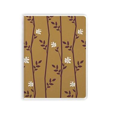 Imagem de Caderno com estampa de folhas de flores, estampa clássica, capa de goma
