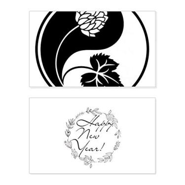 Imagem de Culture Religion Yin-yang Flower Pattern New Year Festival Greeting Card Bless Message Gift
